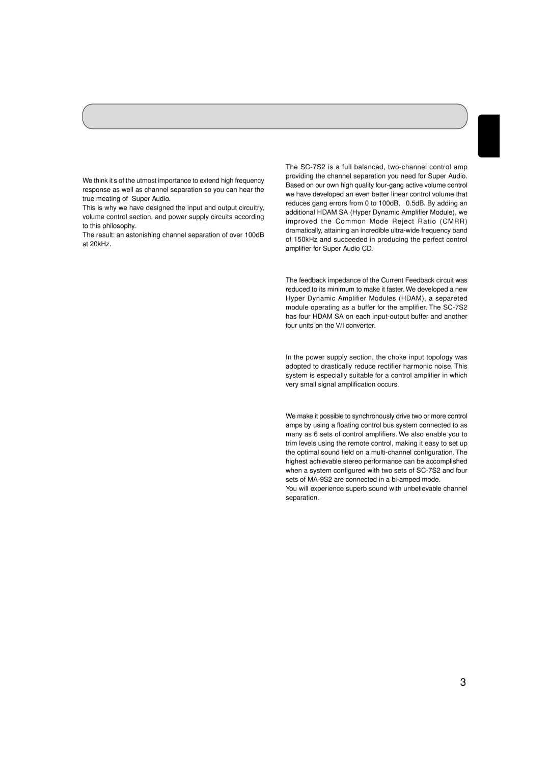 Marantz SC-7S2 manual Main Feature of Product, Hdam SA 