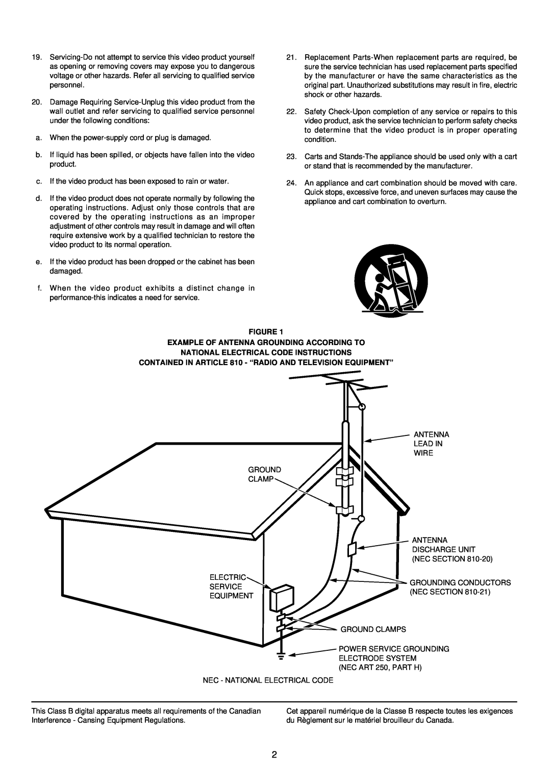 Marantz SR-14EX manual Figure Example Of Antenna Grounding According To, National Electrical Code Instructions 