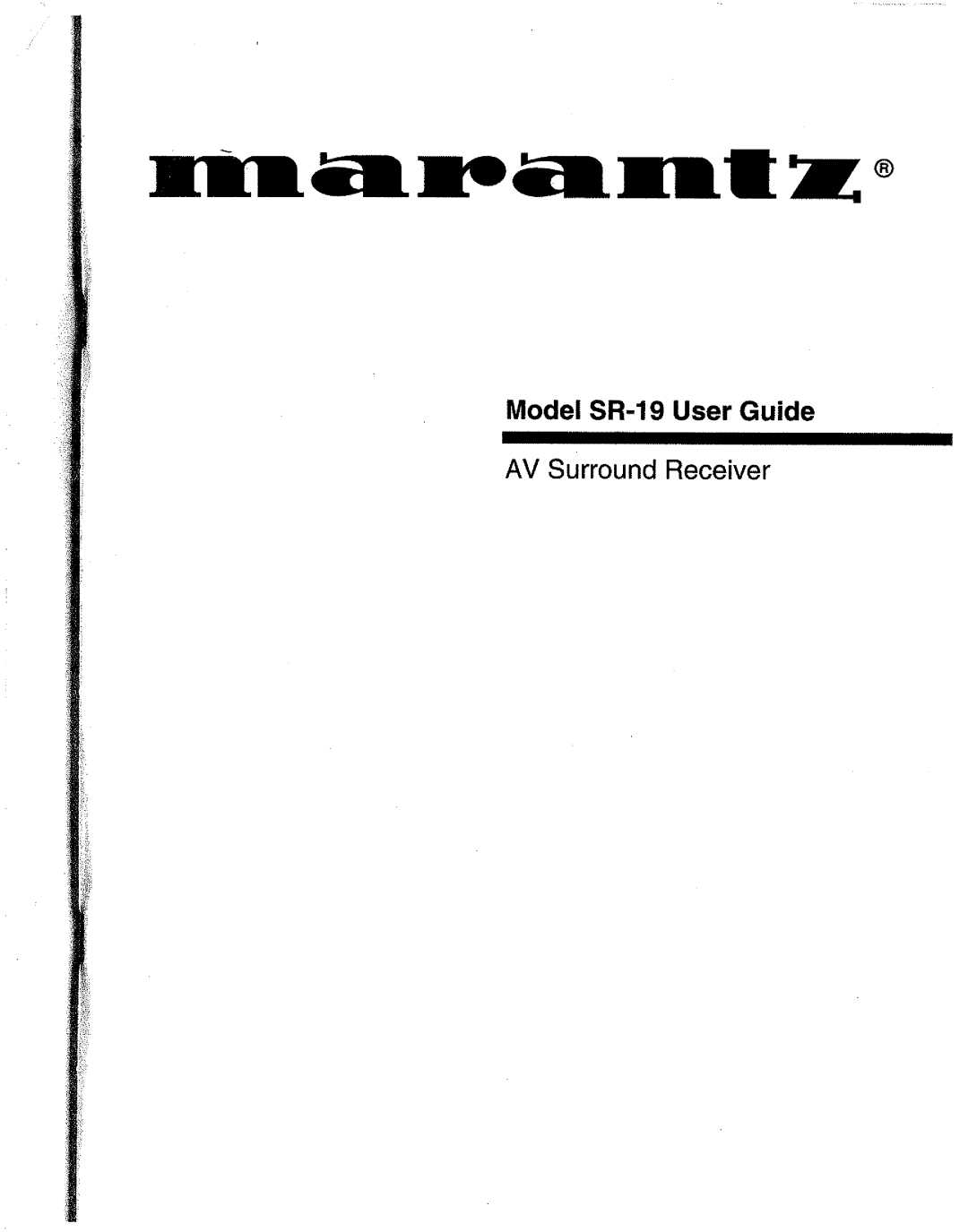 Marantz SR-19 manual 