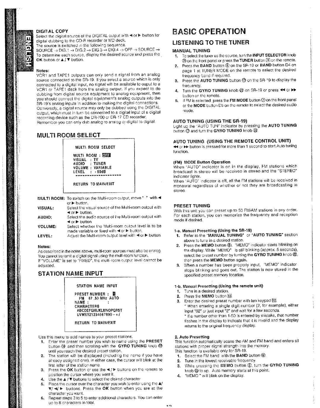 Marantz SR-19 manual 