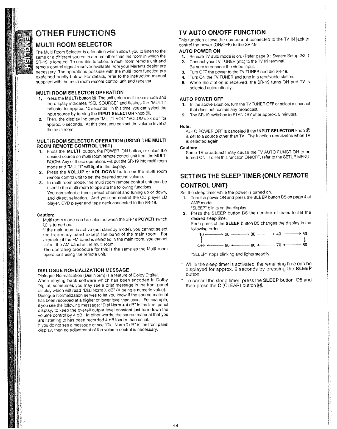 Marantz SR-19 manual 