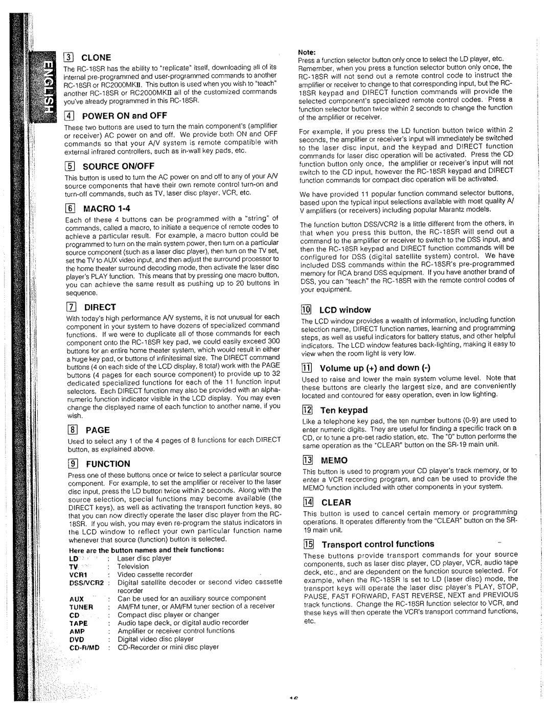 Marantz SR-19 manual 