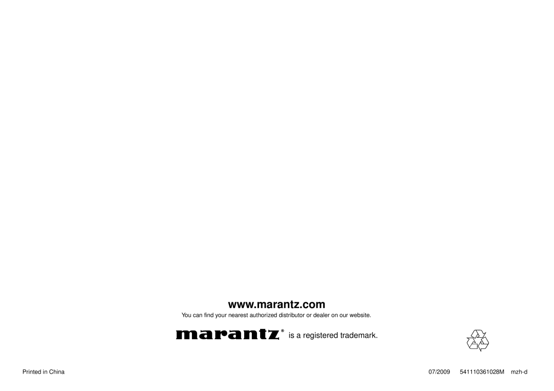 Marantz SR5004, SR6004 manual Is a registered trademark 