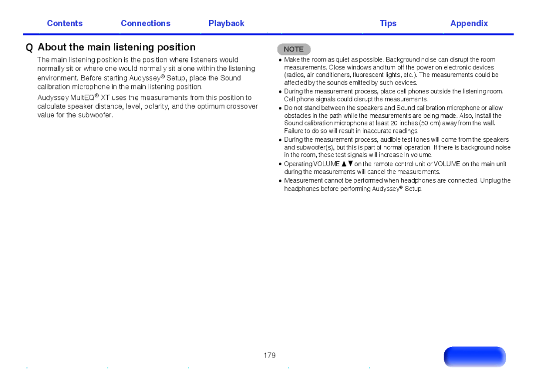 Marantz SR5009 owner manual About the main listening position 