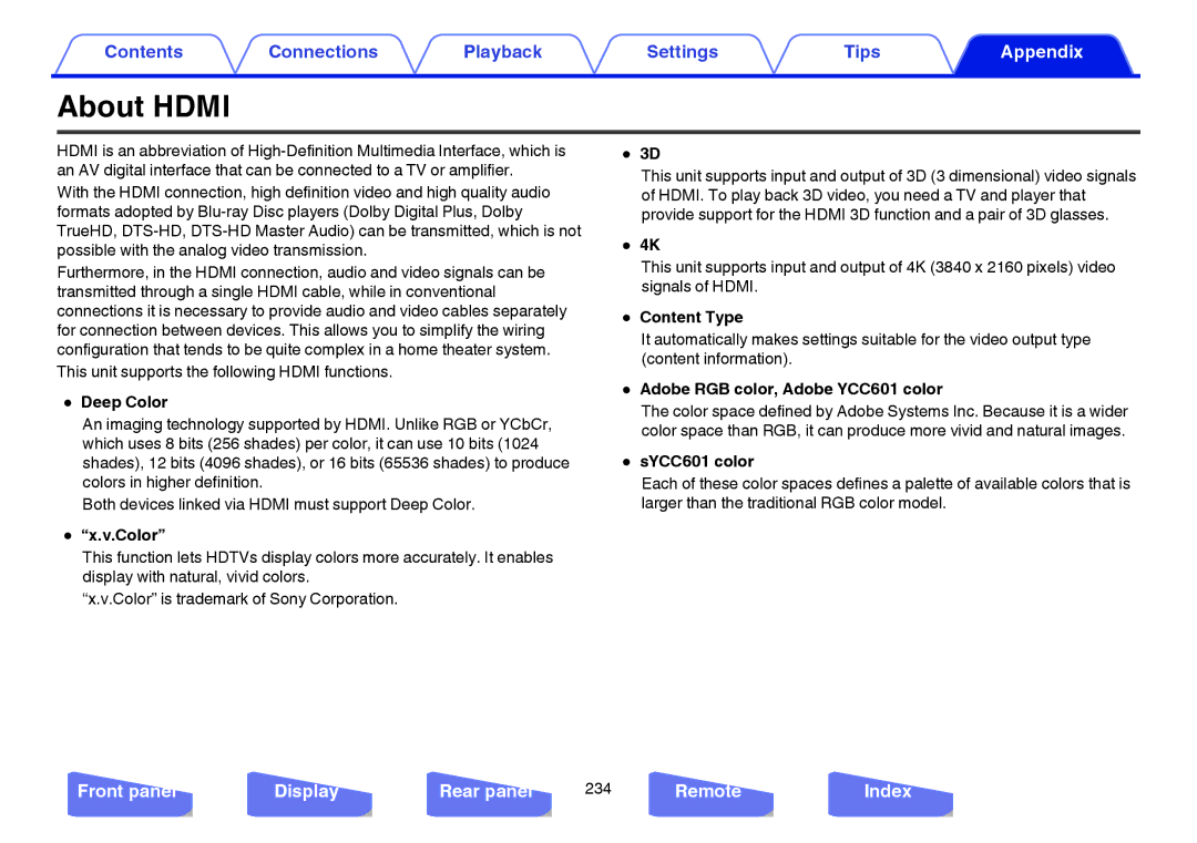 Marantz SR5009 owner manual About Hdmi 