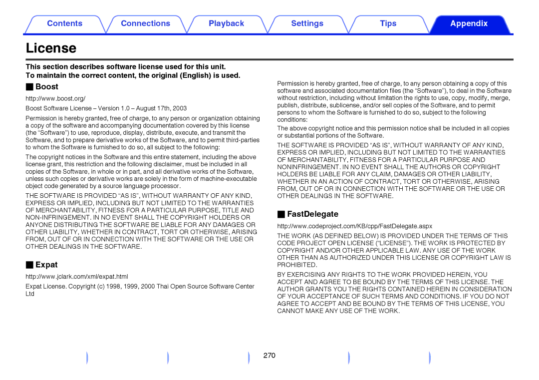 Marantz SR5009 owner manual License, Boost, Expat, FastDelegate 