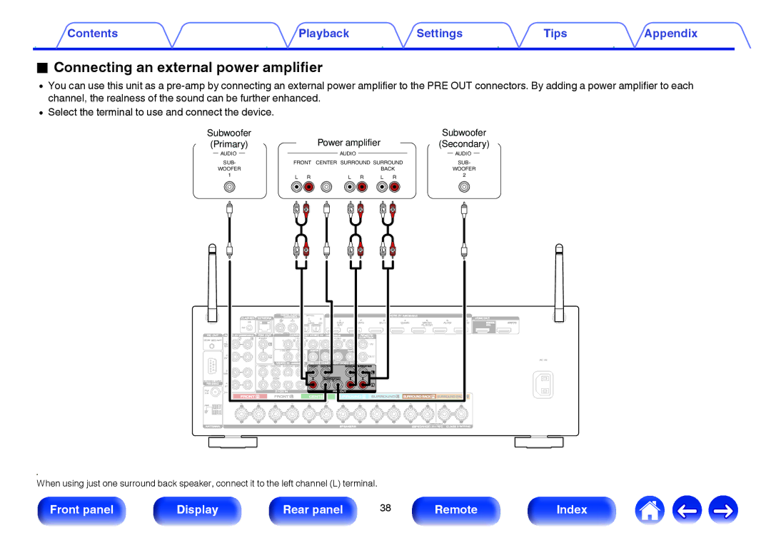 Marantz SR5009 owner manual Connecting an external power amplifier 