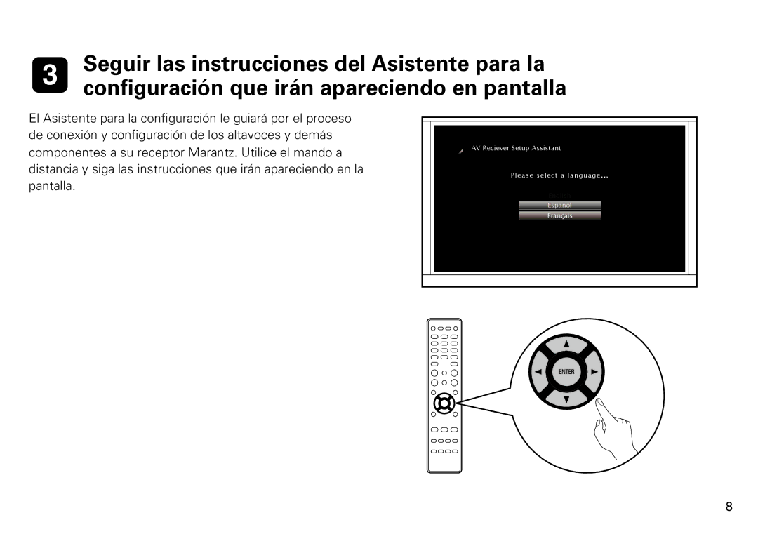 Marantz SR5009 quick start Seguir las instrucciones del Asistente para la 