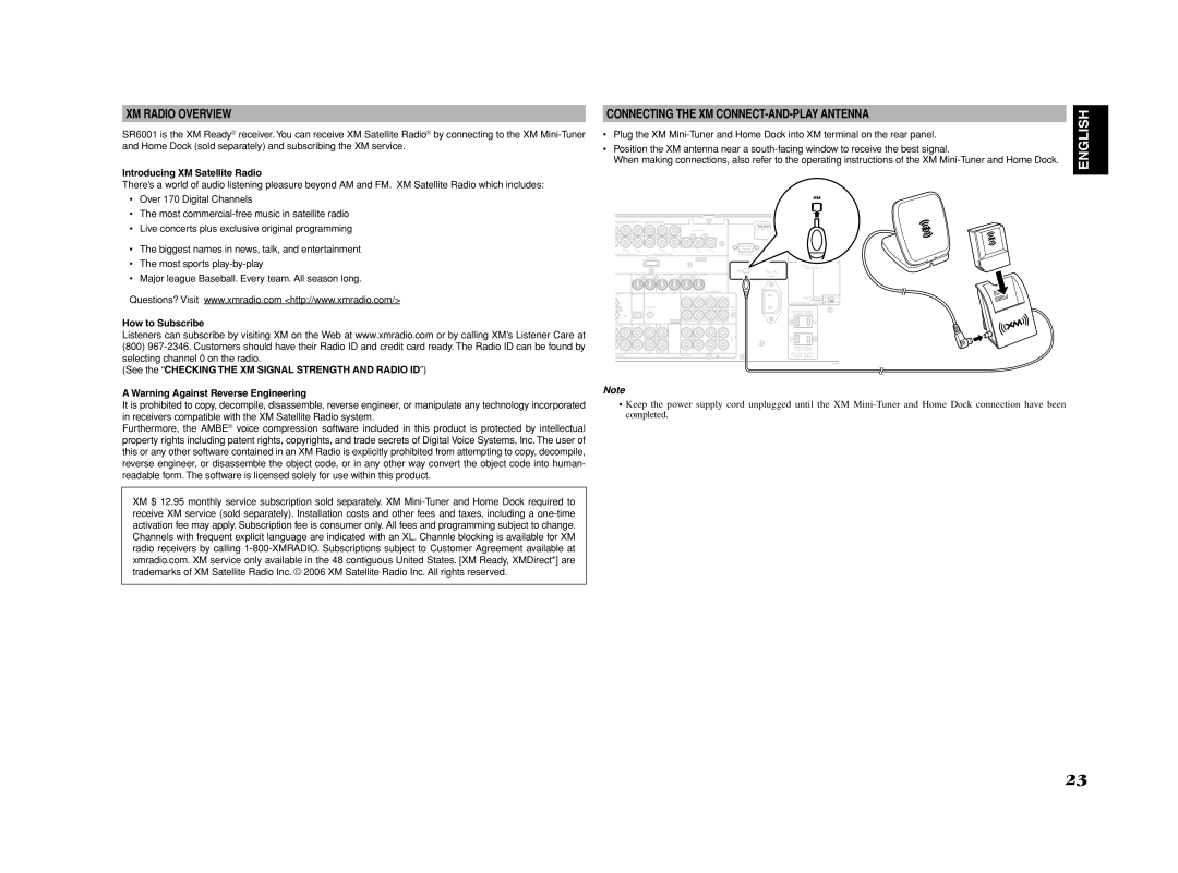 Marantz SR6001 manual XM Radio Overview, Introducing XM Satellite Radio, How to Subscribe 