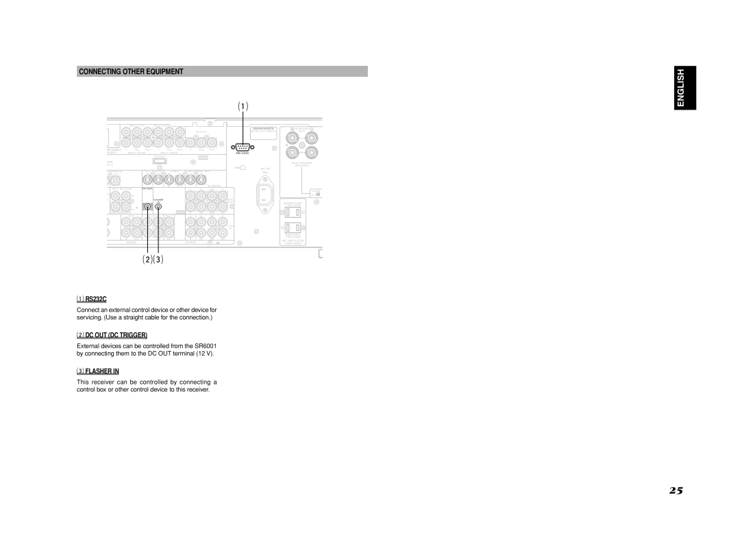 Marantz SR6001 manual Connecting Other Equipment, RS232C 