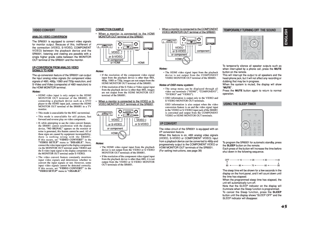 Marantz SR6001 manual English, Analog Video Conversion, Up-Conversionfrom Analog Video Signals To Hdmi, Connection Example 