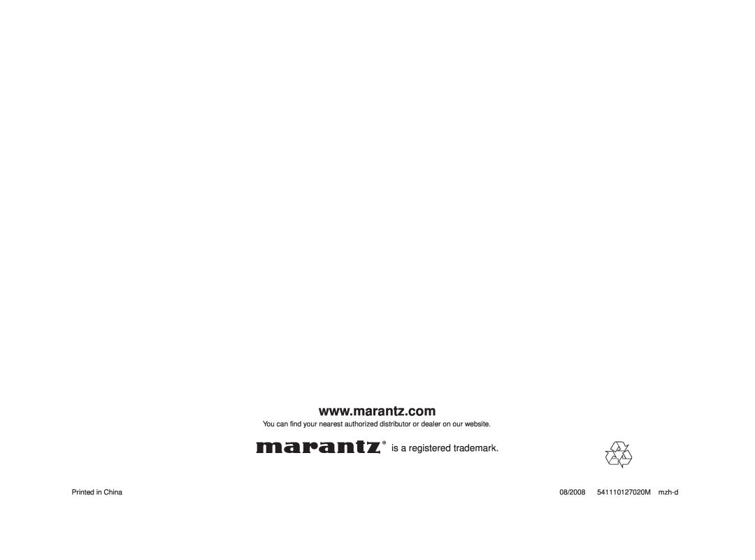 Marantz SR6003 manual is a registered trademark 