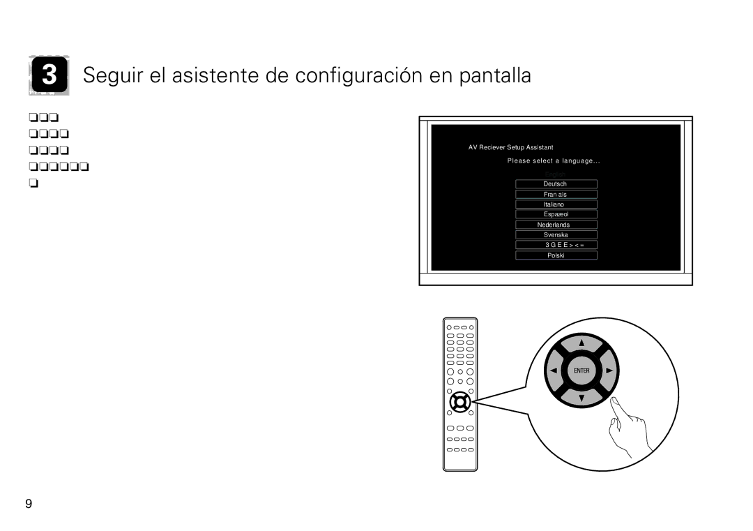 Marantz SR6009 quick start Seguir el asistente de configuración en pantalla 