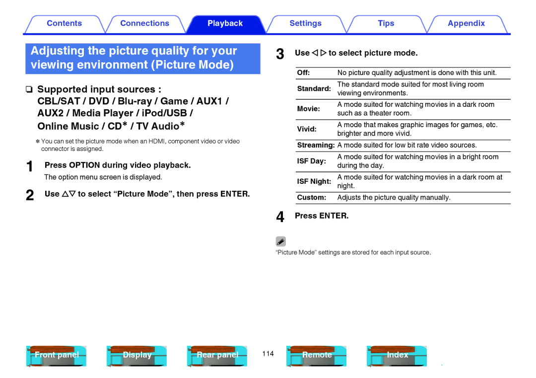 Marantz SR6009 owner manual Press Option during video playback, Movie, Vivid, ISF Day 