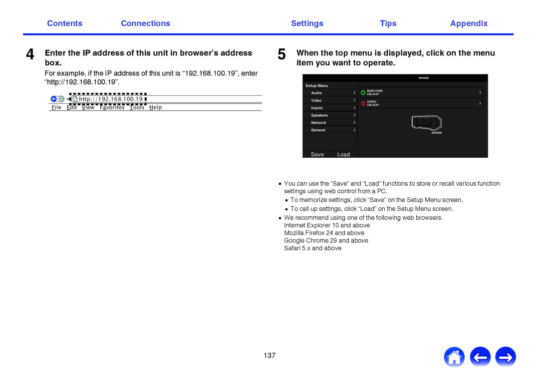 Marantz SR6009 owner manual Enterbox. the IP address of this unit in browser’s address 