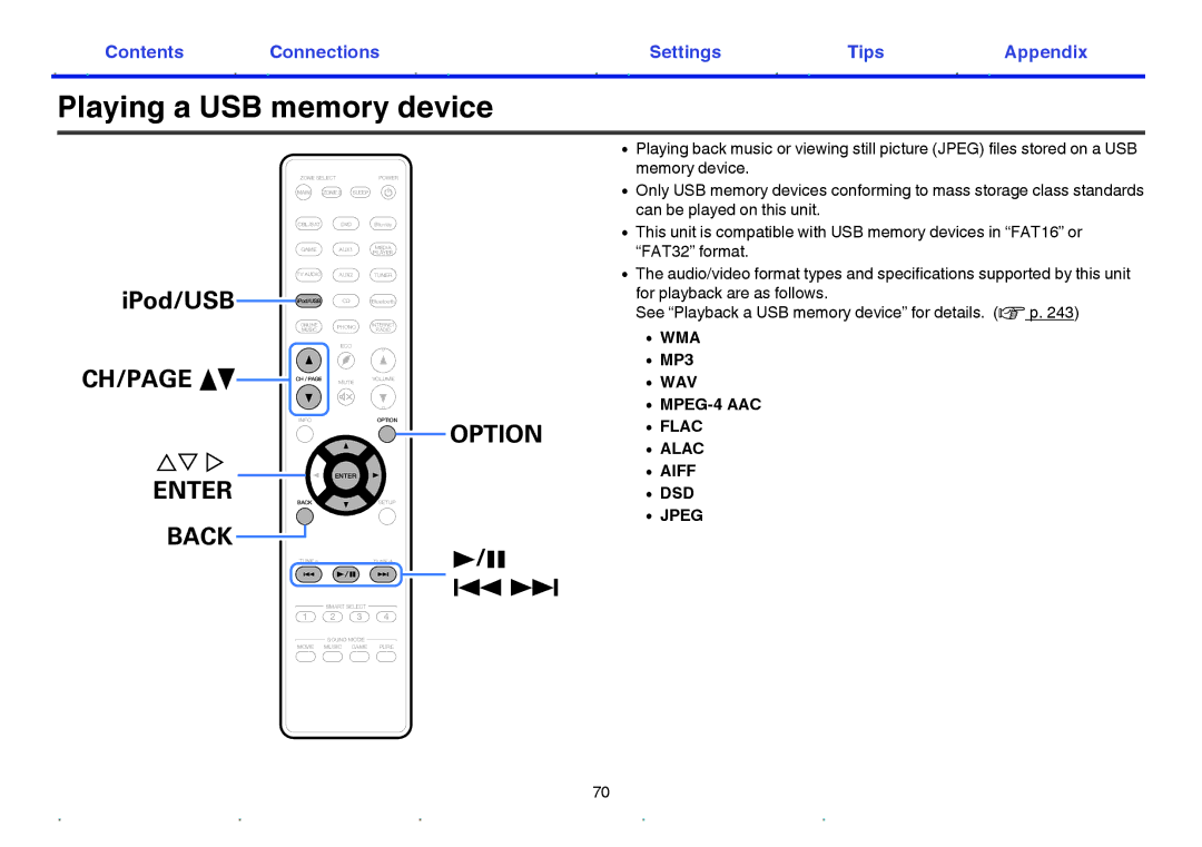 Marantz SR6009 owner manual Playing a USB memory device, MP3 