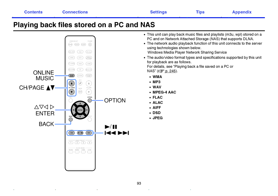 Marantz SR6009 owner manual Playing back files stored on a PC and NAS, MP3 