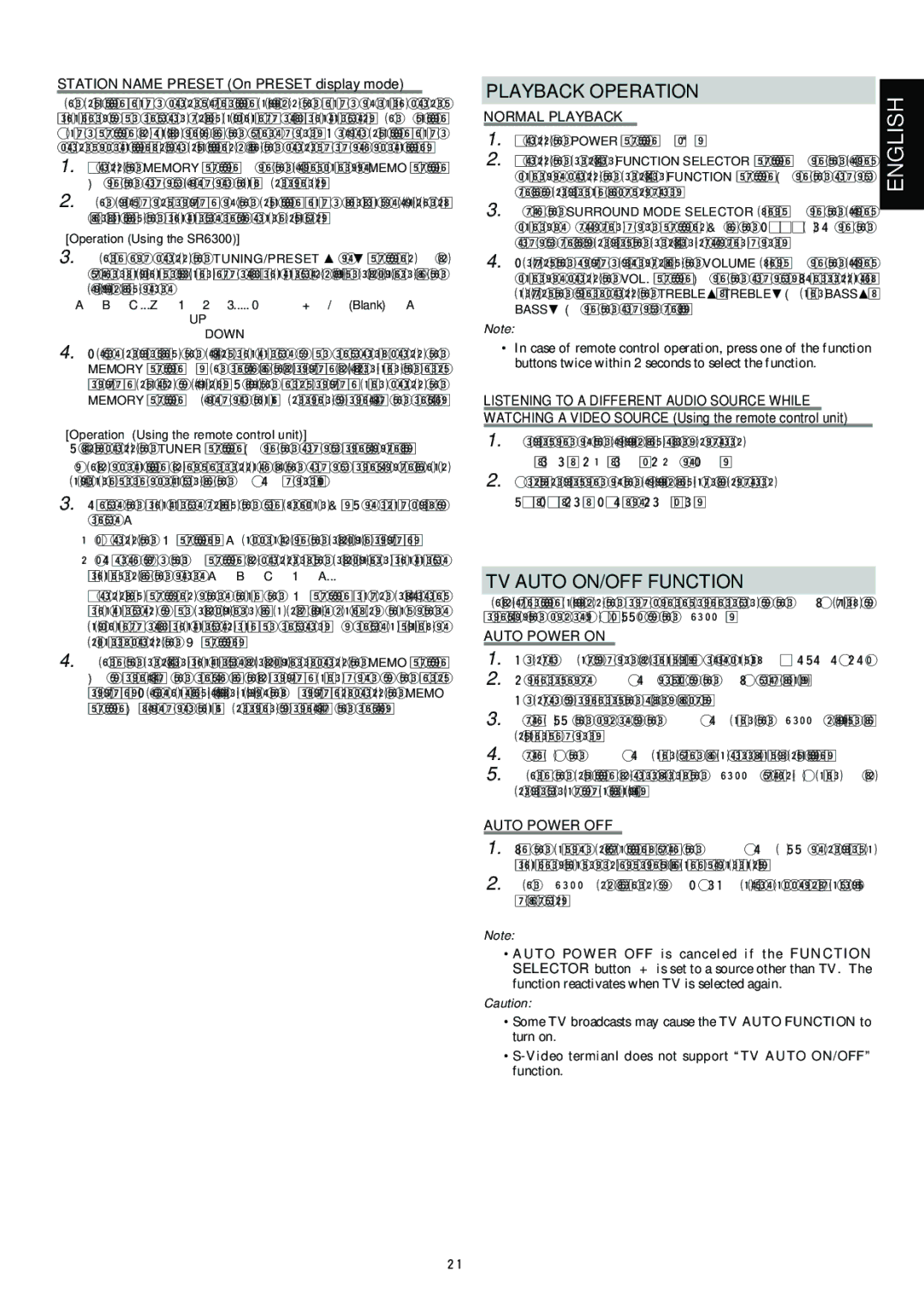 Marantz SR6300 manual Playback Operation, TV Auto ON/OFF Function, Normal Playback, Auto Power on, Auto Power OFF 