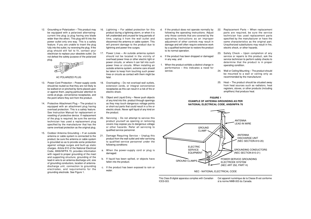 Marantz SR6400 Power-Cord Protection Power-supply cords, Should be routed so that they are not likely to, Fatal, Product 