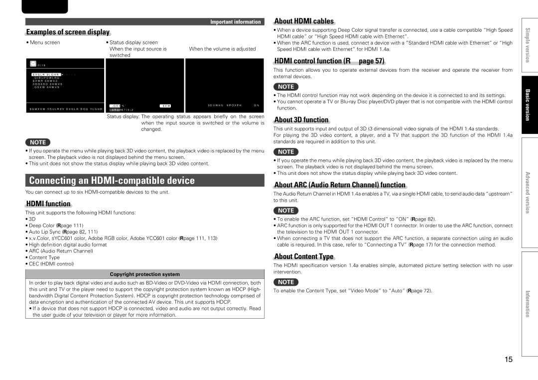 Marantz SR7005 manual Connecting an HDMI-compatible device 