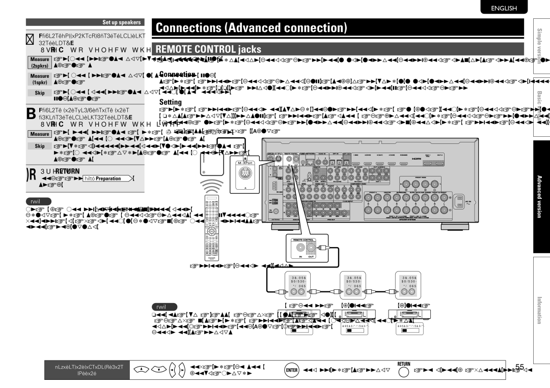 Marantz SR7005 manual Connections Advanced connection, Remote Control jacks, NnConnection, NnSetting, 10Press Return 