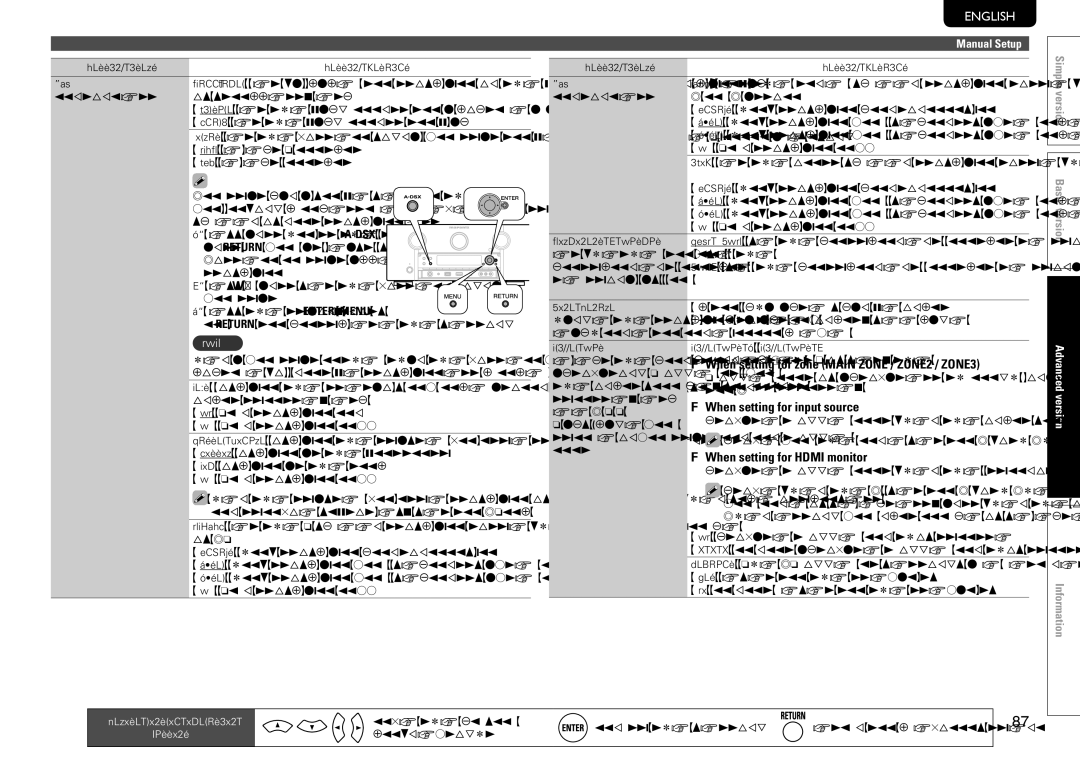 Marantz SR7005 manual Nn When setting for zone Main Zone / ZONE2 / ZONE3, Nn When setting for input source 