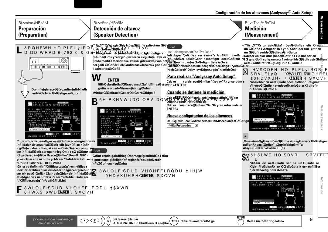 Marantz SR7005 manual Preparación Preparation, Detección de altavoz Medición Speaker Detection Measurement 