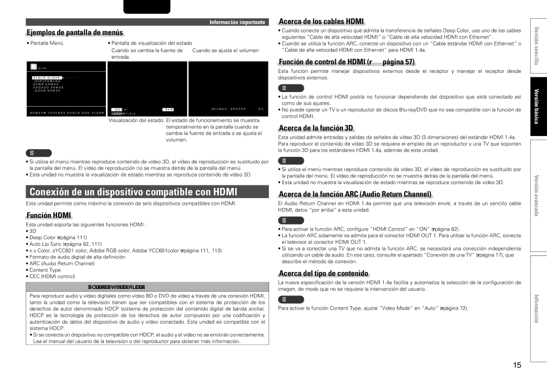 Marantz SR7005 manual Conexión de un dispositivo compatible con Hdmi 