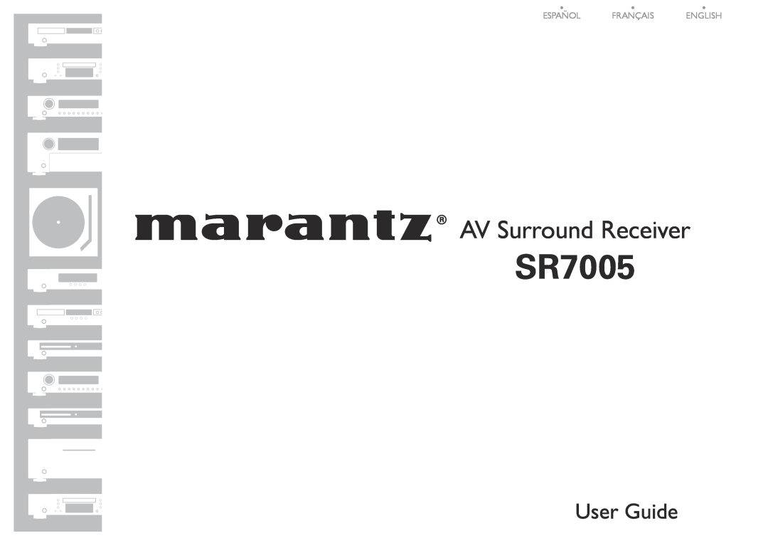 Marantz SR7005 manual AV Surround Receiver, Español Français English 
