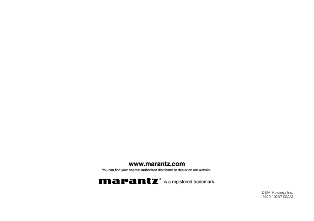 Marantz SR7008 appendix Holdings Inc 10237 00AM 