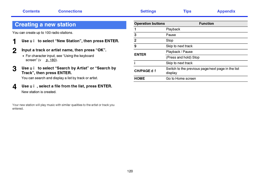 Marantz SR7009 owner manual Creating a new station, Use ui, select a file from the list, press Enter 