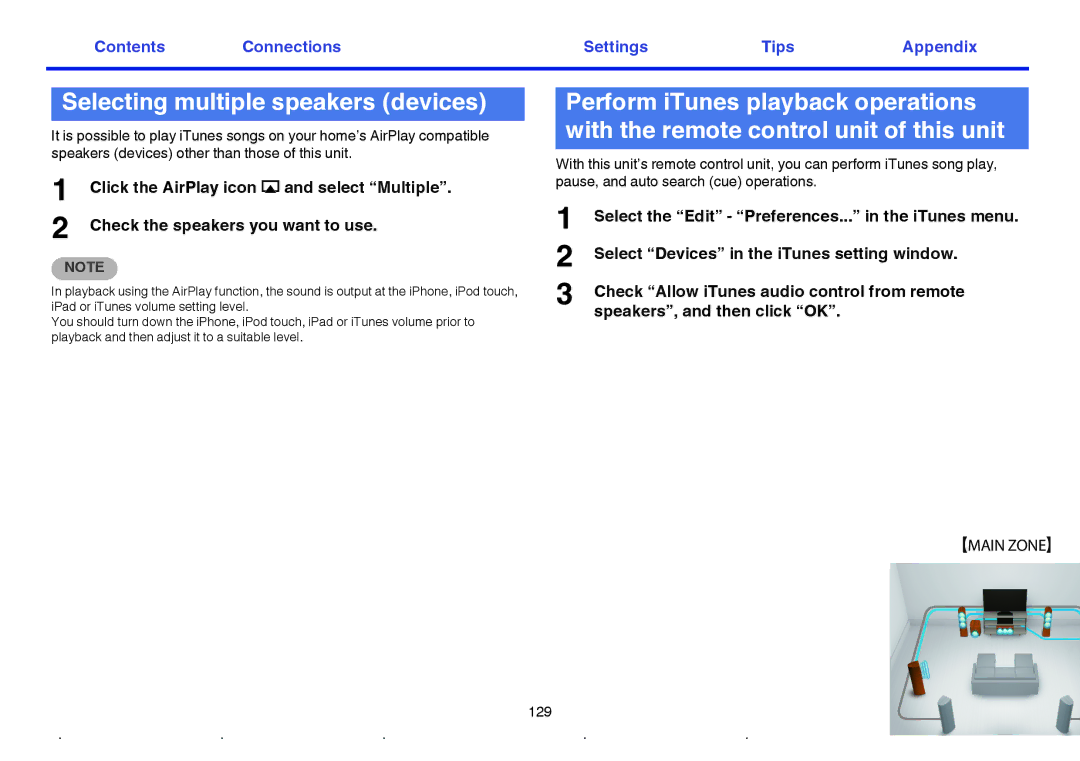 Marantz SR7009 owner manual Selecting multiple speakers devices 