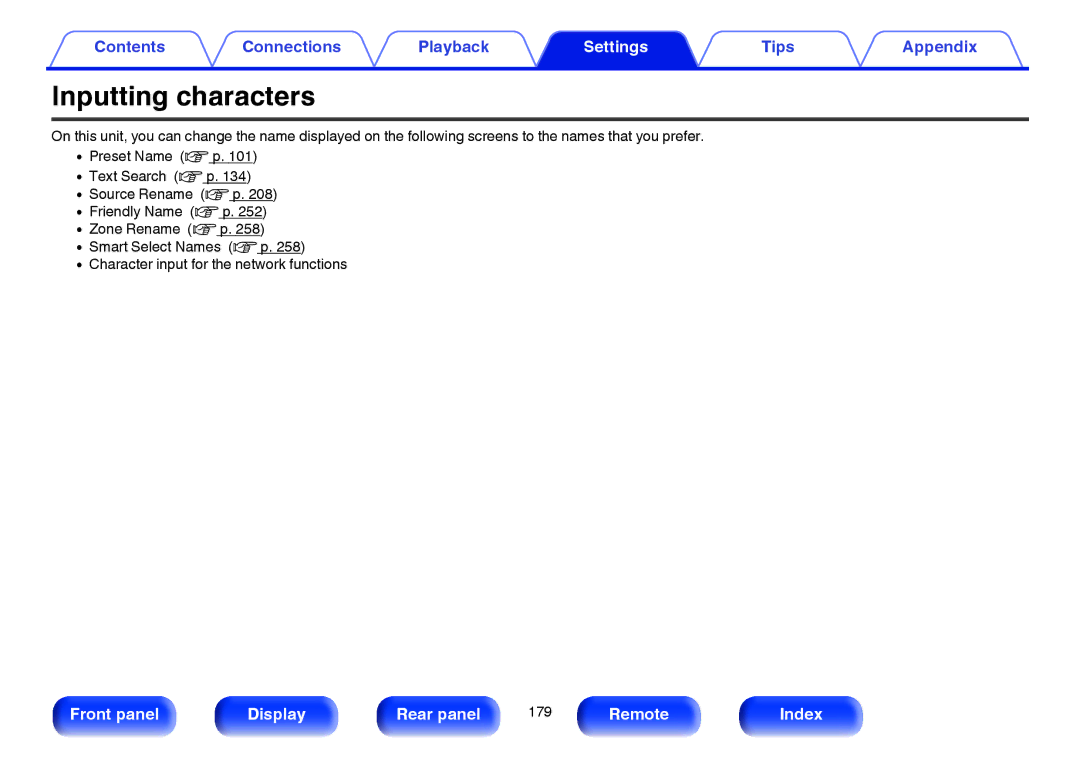 Marantz SR7009 owner manual Inputting characters 