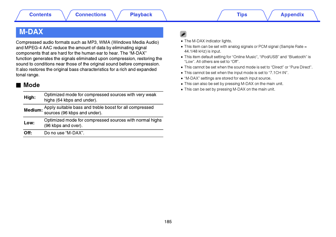 Marantz SR7009 owner manual Mode, High, Low 