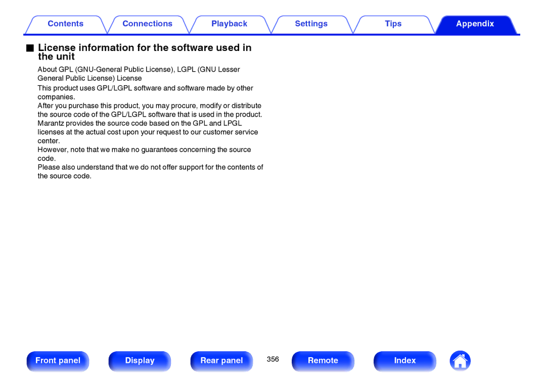 Marantz SR7009 owner manual License information for the software used in the unit 