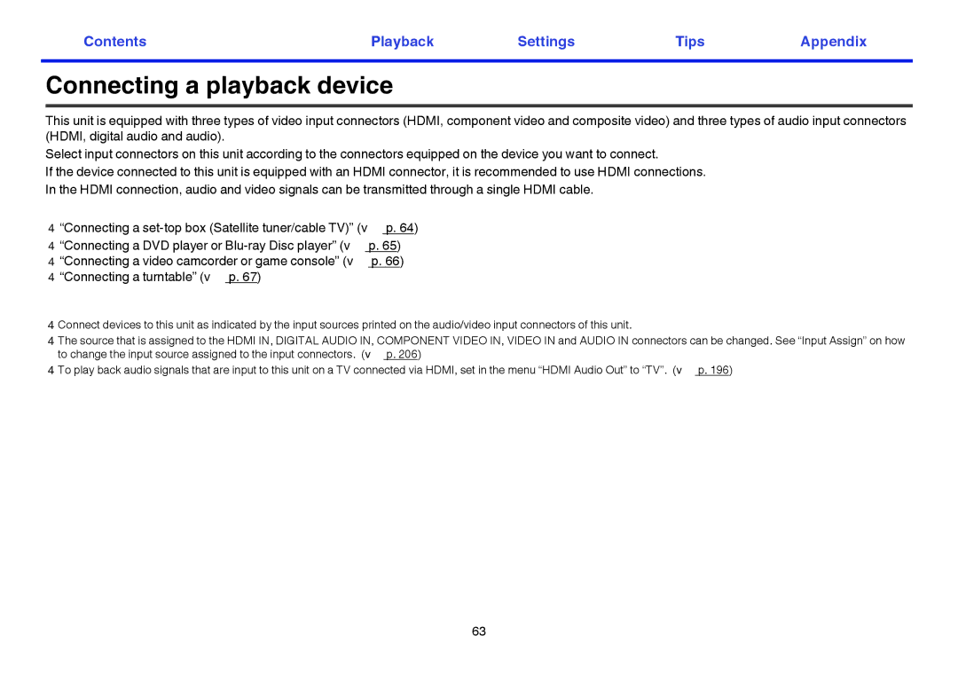 Marantz SR7009 owner manual Connecting a playback device 