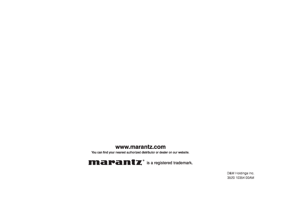 Marantz SR7009 owner manual D&M Holdings Inc. 3520 10354 00AM 