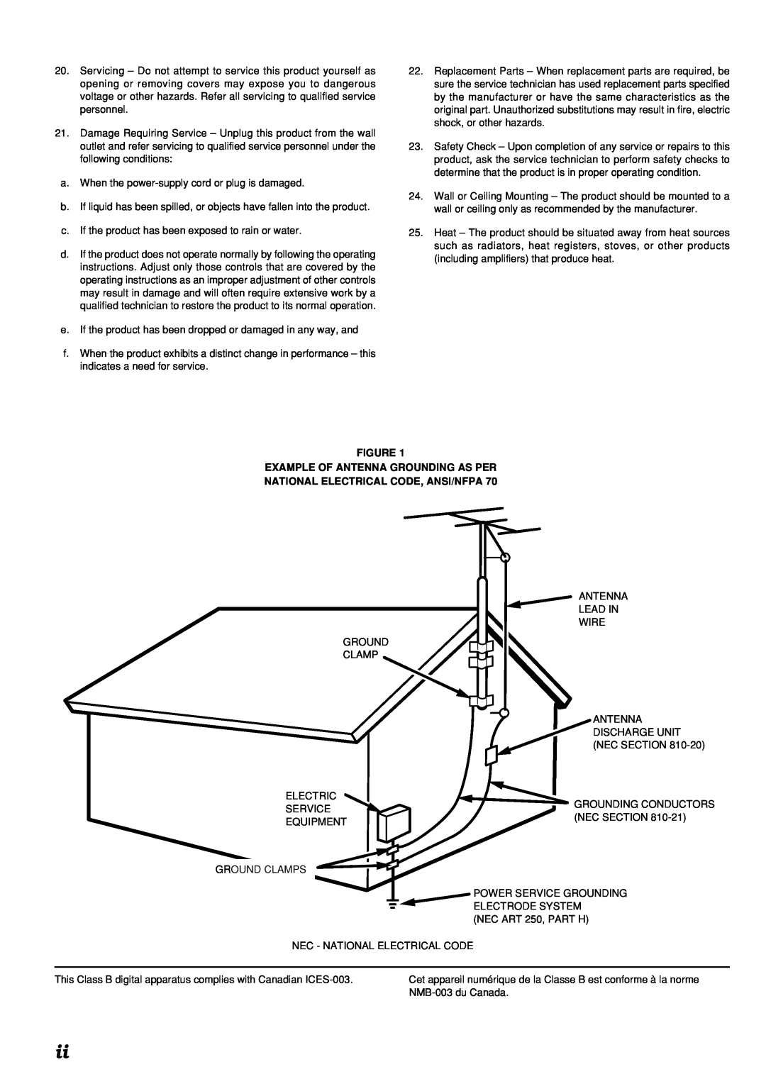 Marantz SR7300 manual Figure Example Of Antenna Grounding As Per, National Electrical Code, Ansi/Nfpa 