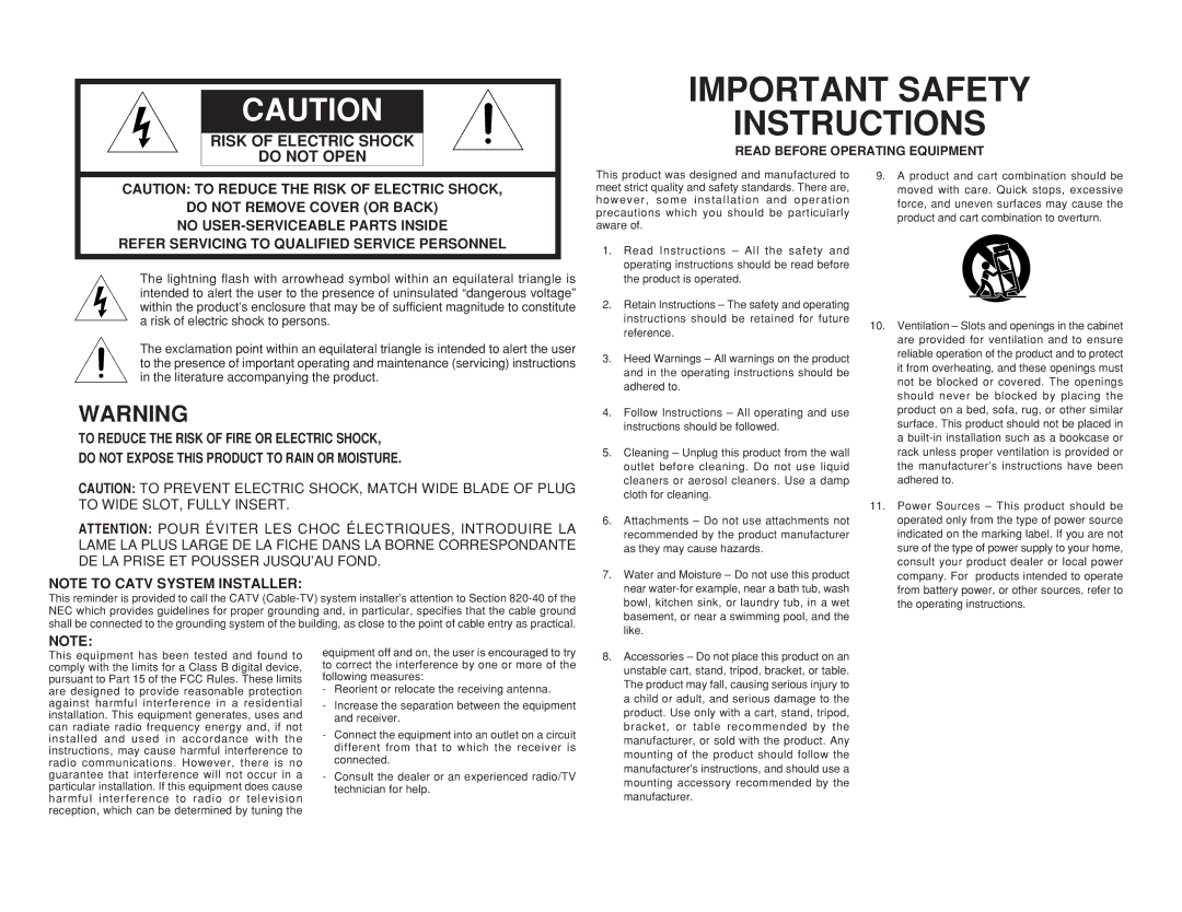 Marantz SR7400 Product is operated, Instructions should be retained for future, Reference, Adhered to, Cloth for cleaning 