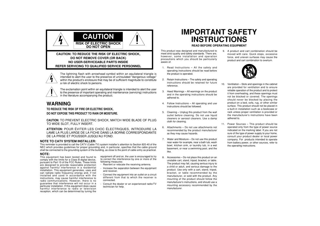 Marantz SR7400 Instructions should be retained for future, Reference, Operating instructions should be, Adhered to, Like 