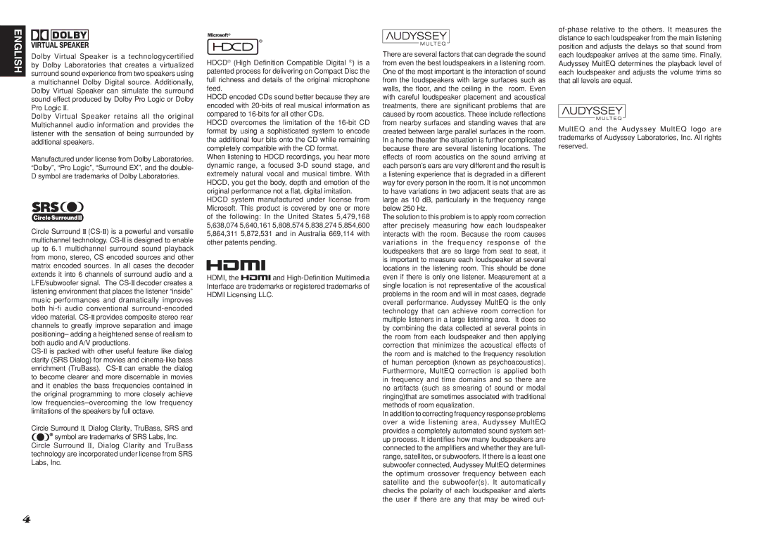 Marantz SR7001, SR8001 manual English 