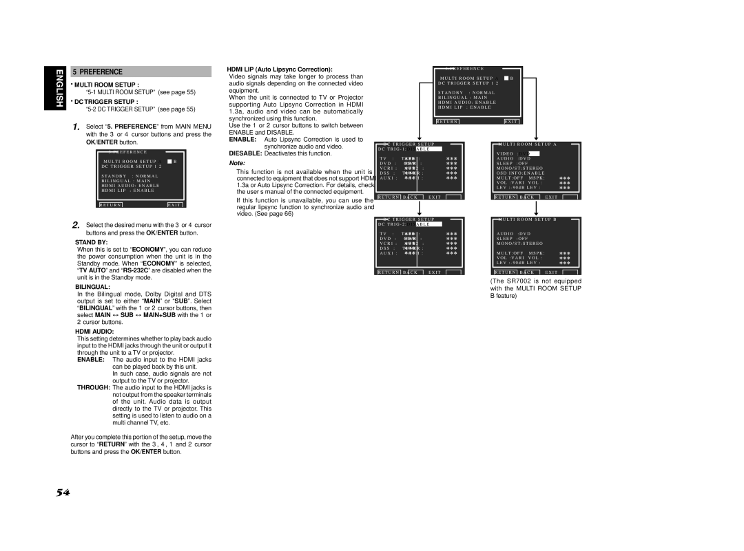 Marantz SR7002, SR8002 manual Preference 