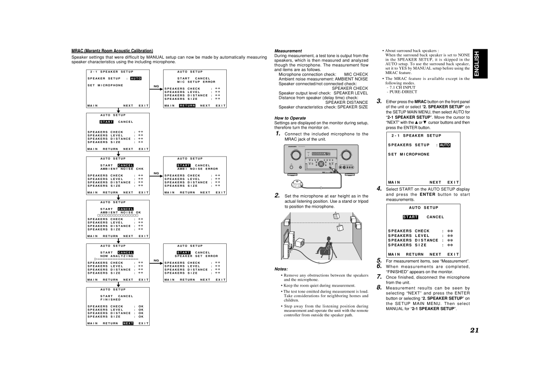 Marantz SR7500, SR8500 manual Measurement, How to Operate 