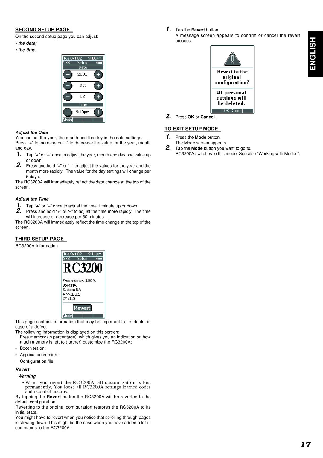 Marantz SR9300 manual Second Setup, Third Setup, To Exit Setup Mode 