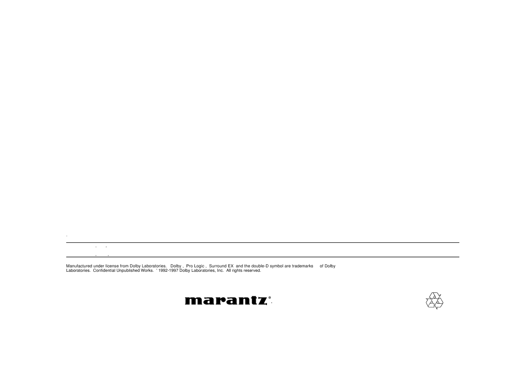 Marantz SR9600 manual Europe 