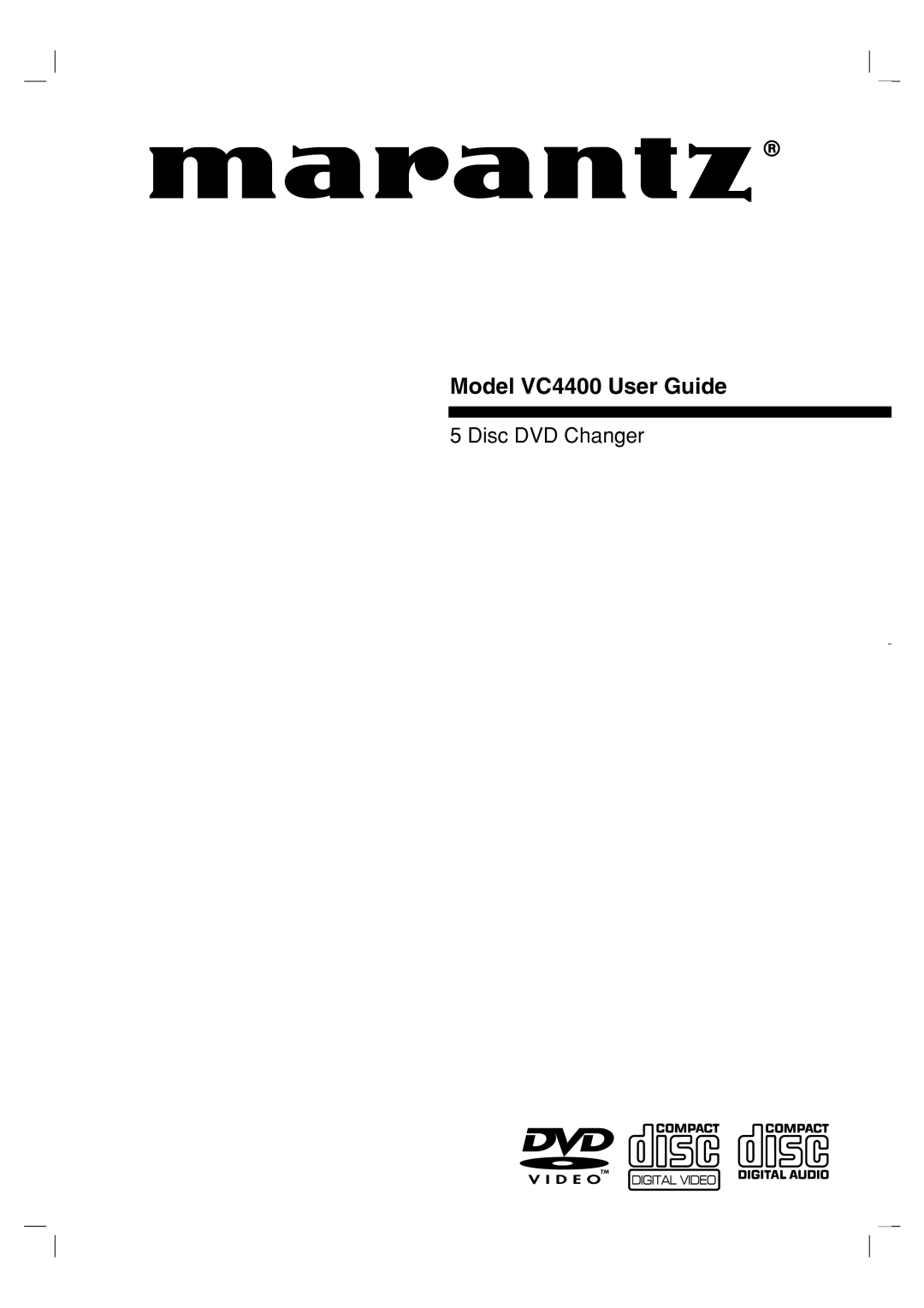 Marantz manual Model VC4400 User Guide 