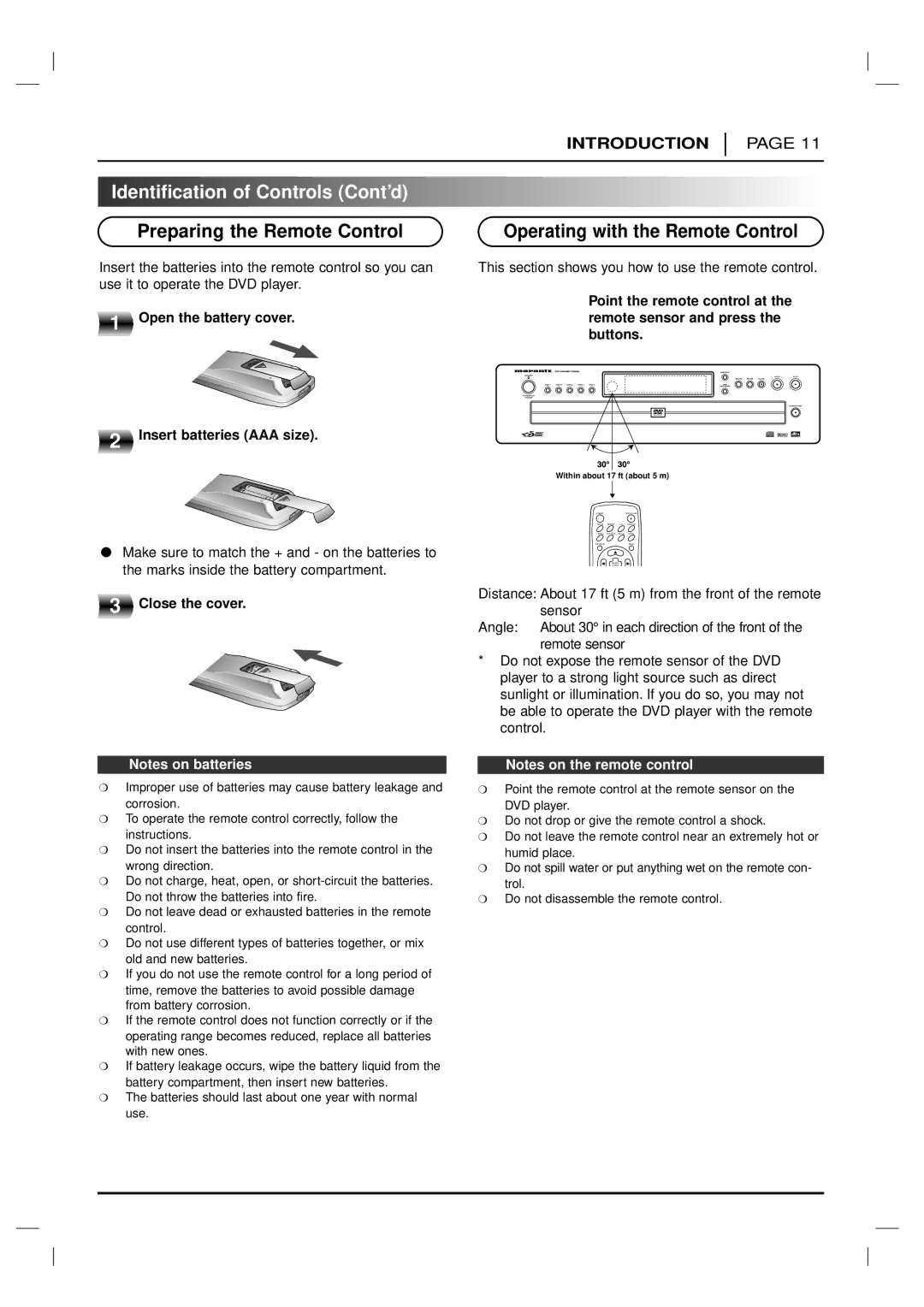 Marantz VC5200 manual Preparing the Remote Control, Close the cover 