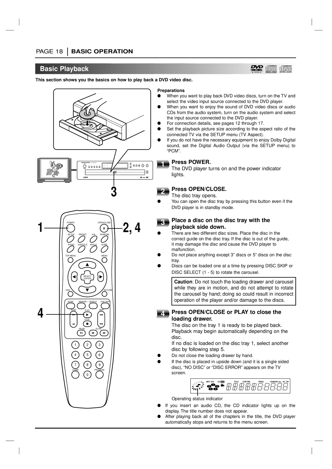 Marantz VC5200 manual Basic Playback 