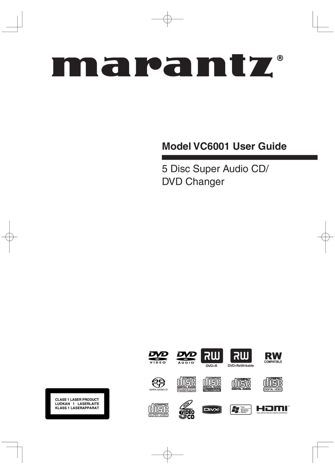 Marantz manual Model VC6001 User Guide 