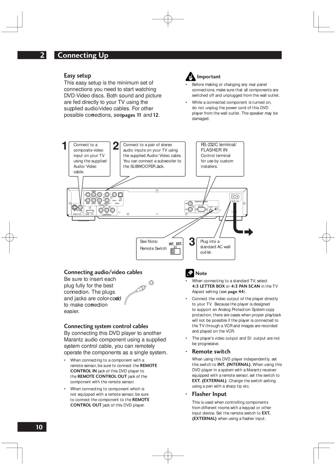 Marantz VC6001 manual Connecting Up, Easy setup 